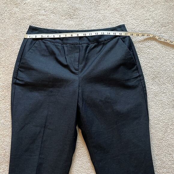 Talbots Curvy Fit Straight Leg Cropped Pants Size 10 Black White Stripes Detail - Picture 6 of 8